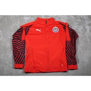 Chivas Jacket Mens Small Red Puma DRYCELL Full Zip Soccer Track Top Liga MX